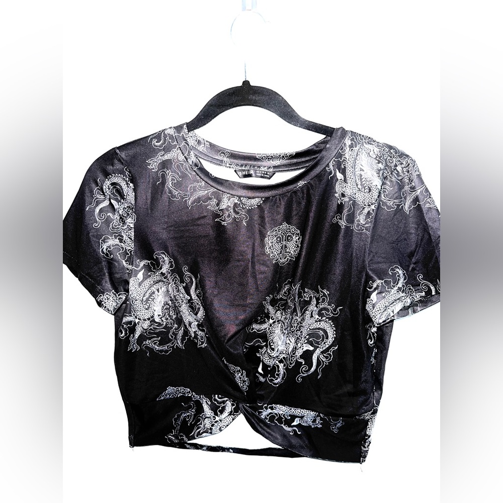 Black and white dragon shirt
